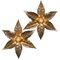 Willy Daro Style Brass Double Flower Wall Light, 1970s 7