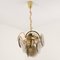 Smoked Glass and Brass Chandelier Attributed to Vistosi, Italy, 1970s 6