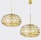 Lámparas colgantes de cristal de Murano ocre en amarillo, años 60. Juego de 2, Imagen 3
