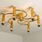 Sculptural Brass 6-Light Flushmount / Wall Light, 1970s 10