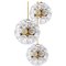 Floral Brass and Glass Chandeliers in the Style of Emile Stejnar, Set of 3 1