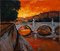 Luciano Sacco - Sunset Over the Tiber - Oil Painting - 1980s 1