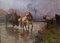 Alessandro Lupo - Working Horses - Oil On Canvas - 1913, Immagine 1
