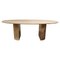 Vintage Oval Travertine Dining Table, 1970s, Image 1