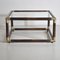 Square Bamboo Coffee Table with Brass Edges & Glass Top, 1960s 5