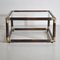 Square Bamboo Coffee Table with Brass Edges & Glass Top, 1960s, Image 5