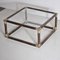 Mesa de centro cuadrada de bambú con bordes de latón y tablero de vidrio, años 60, Imagen 3