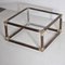 Square Bamboo Coffee Table with Brass Edges & Glass Top, 1960s 3