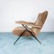Brown Velvet Ribbed Lounge Chair, 1950s 5