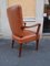 Wood and Brown Leather Lounge Chair by Osvaldo Borsani for Atelier Borsani Varedo, 1930s 5