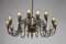 Lámpara de araña italiana Mid-Century con 16 luces, años 50, Imagen 1