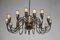 Lustre Mid-Century avec 16 Lampes, Italie, 1950s 1