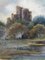 Castle Lake View, Peinture à l'Aquarelle, Début du 20ème Siècle 6