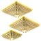 Gold-Plated Piramide Flush Mounts from Venini, 1970s, Set of 3 1