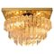Square Oval Shaped Gilt-Plated Flush Mount from Venini 1