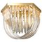 Curved Crystal Glass and Gilt Brass Flush Mount from Venini 1