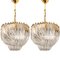 Curved Crystal Glass and Gilt Brass Pendants from Venini, Set of 2 4