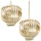 Curved Crystal Glass and Gilt Brass Pendants from Venini, Set of 2 1