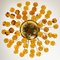 Venini Style Chandelier with Murano Burned Orange Glass Flowers 2