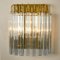 Venini Style Murano Glass and Gilt Brass Sconces with Grey Stripe, Set of 2 3