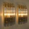 Venini Style Murano Glass and Gilt Brass Sconces with Grey Stripe, Set of 2, Image 7