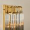 Venini Style Murano Glass and Gilt Brass Sconces with Grey Stripe, Set of 2 5