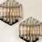 Large Venini Style Glass Sconces with Triedi Crystals, 1969, Set of 2 4