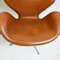 Chaise Swan en Cuir Brun par Arne Jacobsen pour Fritz Hansen 12