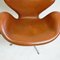 Silla Swan de cuero marrón de Arne Jacobsen para Fritz Hansen, Imagen 12