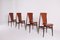 Scandinavian Leather Cognac and Rosewood Chairs, 1970s, Set of 4 1