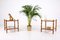 Caned Bamboo and Brass End Tables, 1970s, Set of 2 2