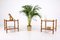 Caned Bamboo and Brass End Tables, 1970s, Set of 2, Image 2