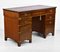 Antique Edwardian Mahogany Pedestal Desk with Leather Top from Graves & Sons, Image 1