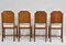 Art Deco Oak and Leather Dining Chairs, Set of 4, Image 9