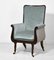 Antique Regency Mahogany & Designers Guild Velvet Lyre-Shaped Armchair in the Style of Gillows Manner, Image 1