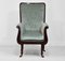 Antique Regency Mahogany & Designers Guild Velvet Lyre-Shaped Armchair in the Style of Gillows Manner 4