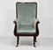 Antique Regency Mahogany & Designers Guild Velvet Lyre-Shaped Armchair in the Style of Gillows Manner, Image 4