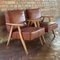 Set of Leather Armchairs by Bernardo Bernardi for the Central Committee of Communist Croatia, 1960s, Image 4