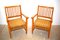 Italian Wood & Cord Lounge Chairs, 1940s, Set of 2 1