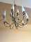 Italienischer Kronleuchter aus Muranoglas & vernickeltem Messing mit 12 Leuchten im Stil von Stilnovo, 1950er 3