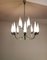 Italian Murano Glass & Nickel-Plated Brass 12-Light Chandelier in the style of Stilnovo, 1950s 2