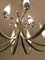 Lámpara de araña italiana de cristal de Murano y latón niquelado con 12 luces, años 50, Imagen 10