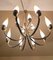 Italian Murano Glass & Nickel-Plated Brass 12-Light Chandelier in the style of Stilnovo, 1950s 4