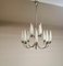 Italian Murano Glass & Nickel-Plated Brass 12-Light Chandelier in the style of Stilnovo, 1950s 1