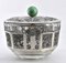 Chinese Silver Mounted & Jade Lidded Bowl, 1920s 6