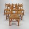 Vintage Oak & Straw Dining Chairs, 1950s, Set of 6 1