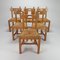 Vintage Oak & Straw Dining Chairs, 1950s, Set of 6, Image 1