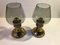 English Smoked Glass & Brass Candleholders by Martin Roehlen for Mason Standex International Ltd, 1970s, Set of 2, Image 1