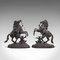 Antique French Bronze Horse Statues, Set of 2 1