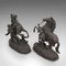 Antique French Bronze Horse Statues, Set of 2 7